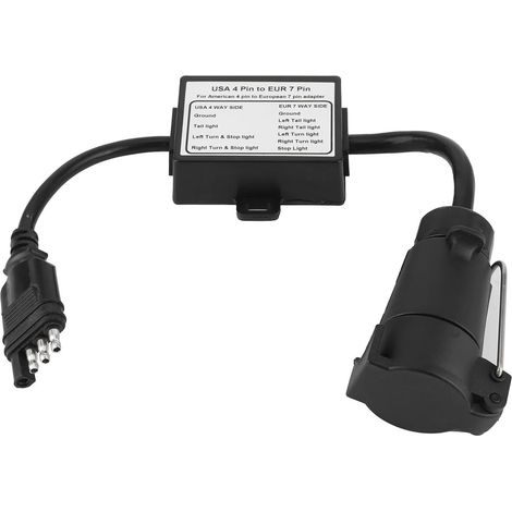 Convertisseur de connecteur de remorque multifonction 4 broches vers 7 broches pour une meilleure connexion de freinage et de feu arrière, transmission de courant stable (1/5)