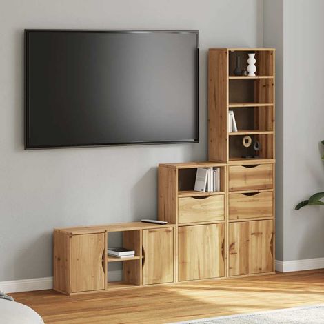Meubles TV 4 pcs-Banc TV-Meuble Télé avec rangement ODDA bois de pin massif 100929 (1/5)