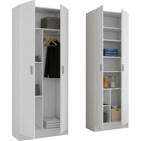 Armadio Multiuso Grande Dairago, Modulabile, 9 Ripiani, 4 Ante, 132x180h cm Bianco