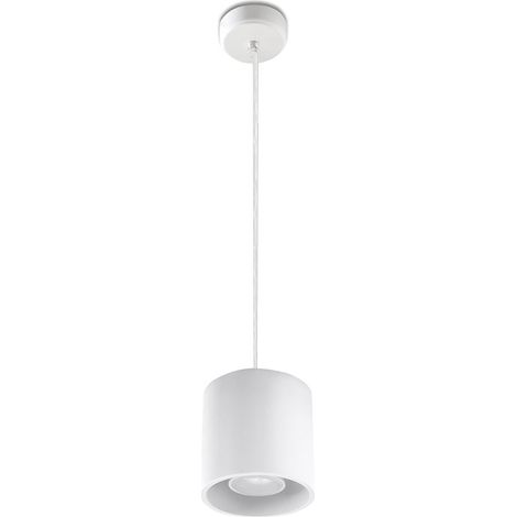 Pendelleuchte Zylinder Esstisch Lampen modern Pendelleuchte Wohnzimmer, Aluminium weiß, 1x GU10, DxH 10x80 cm, Esszimmer