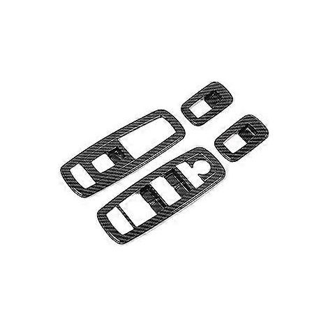 4-teiliges Set schwarzer Carbonfaser-Fensterheber-Zierleisten-Schalterabdeckungen für RAM 2010-2017/Charger Durango 2011-2021
