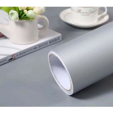 Feuille de meubles gris mat 60 × 300CM film adhésif cuisine armoires de cuisine autocollant gris papier peint auto-adhésif film vinyle amovible moderne pour porte placards tables murs film déco