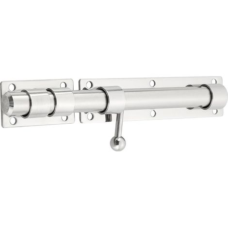 Robuste Verrou Porte Extérieur, Loquet Porte Coulissant avec Trou pour Cadenas, Barre de 230MM de longueur, 19MM de Diamètre, Finition Noir Mat en SUS304 Acier Inoxydable (Cadenas Non Compris) (1/5)
