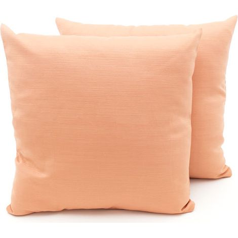 Coppia Cuscini Arredo Imbottiti Tessuto Ottoman In Tinta Unita Colore Salmone 05, misura40x40coloreSalmone 05