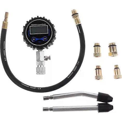 Digitales Druckmessgerät für Benzinmotoren, Zylinderkompressionsprüfer, Auto, Motorrad, mit Adapter D7YA-JXLGV (1/4)