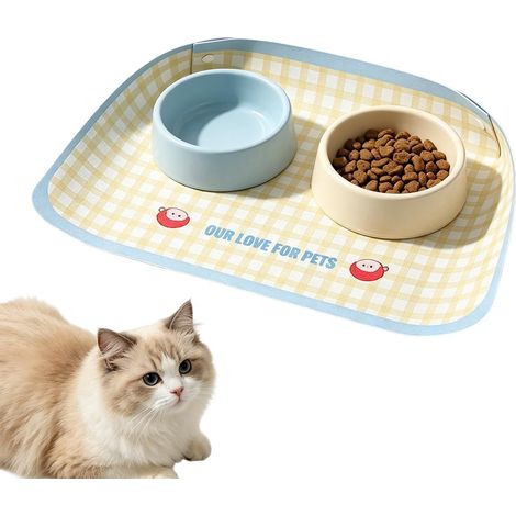 Tapis De Nourriture Pour Chien Sous-main en cuir PU étanche antidérapant Sous-Gamelle Imperméable Pour Chien Et Chat Pour Toutes Tailles, , Intérieur Extérieur Balcon Maison Dressage (1/5)
