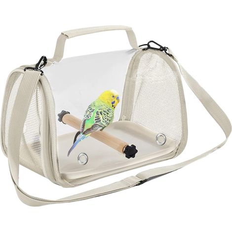 Cage Oiseau Voyage Pliable - 1 Unité - Maille Et Tissu - Transport Compact - Perroquet Hamster Canari - Noir (1/5)