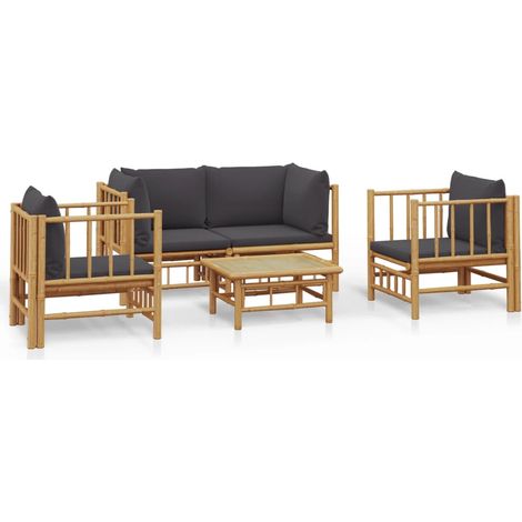 Maison Exclusive - 5-tlg. Garten-Lounge-Set mit Dunkelgrauen Kiss