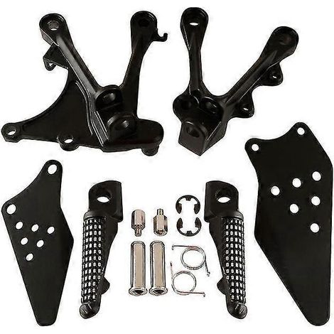 Motorrad-Fußrasten-Set für den Fahrer vorne, passend für Kawasaki ZX636 (2005–2006) und ZX6R (2005–2008) – Mattschwarz (1/5)