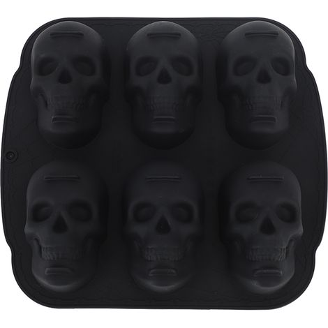 Flexible Silikon-Skelettkopfform für Kuchen, Kekse, Schokolade, Süßigkeiten und Eiscreme – ideal für Halloween (1/5)