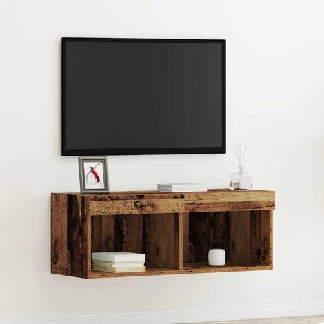 TV-Schrankset mit LED Altholz 80 x 30 x 30 cm Holzwerkstoff