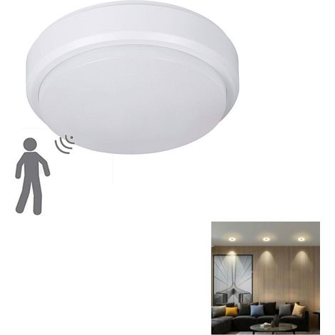 PLAFONNIER LED 9 W EN FORME DE DÔME, ROND, AVEC DÉTECTEUR DE MOUVEMENT, IP56, BLANC 3 000 K, 1545 (1/2)