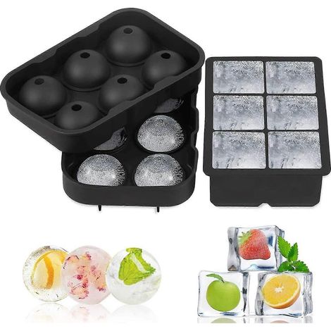Lot de 2 bacs à glaçons, boules de glace et moules à glaçons (1/5)