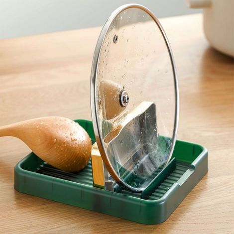 Rack À Couvercles - Support Pliable Multifonctionnel Pour Ustensiles De Cuisine - Blanc Ou Vert - 1 Pièce (1/5)