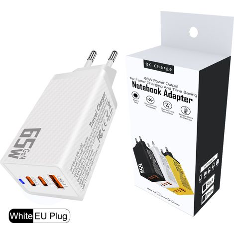 chargeurNouveau chargeur GaN 65 W au nitrure de gallium PD, charge rapide pour téléphone portable, adaptateur pour ordinateur[P031] (1/5)