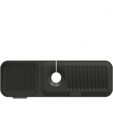1 Tapis de bonde pour robinet, Silicone noir, 37 x 14 cm, Bord incliné, Évier de cuisine (1/5)