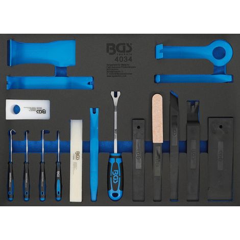 BGS  Carrello  Officina  Inserto  3/3:  Strumenti  di  Rimozione  /  Cunei  di  Montaggio  e  Set  di  Ganci  17pz.  -  4034 (1/2)