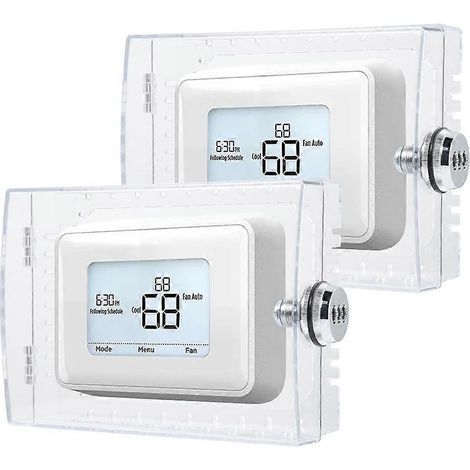 Abschließbares Gehäuse für Thermostat (2er-Set) mit Schlüssel und Schrauben, aus PVC, abschließbare Schutzabdeckung für Temperaturregler (1/5)