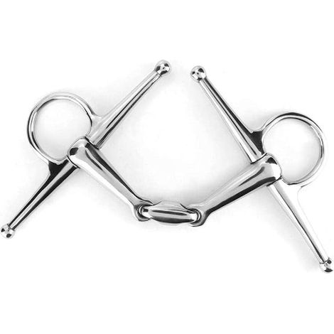 Mors d'équitation rotatifs en acier inoxydable de 135 mm à 3 sections - Hauteur de la tige des deux côtés : 180 mm (1/4)