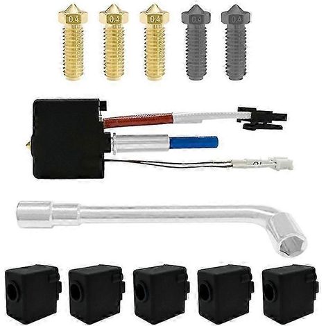 Kit de remplacement pour 2 têtes d'impression comprenant une buse, une thermistance et un bloc chauffant - Accessoires pour imprimante 3D QAQ (1/5)
