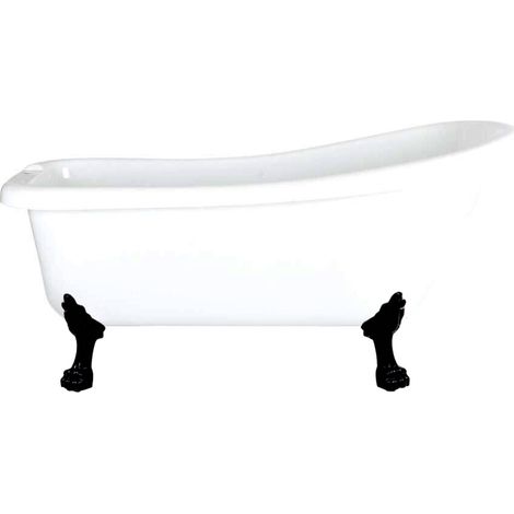 Baignoire îlot sur pieds pattes de lion noires