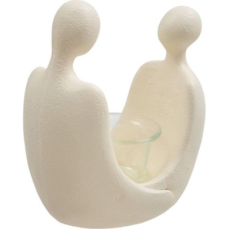 Photophore Silhouette Humaine "Mora" 17cm Blanc (1/5)
