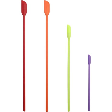 Grattoir, mini grattoir pour bocaux de cuisine, petit grattoir en silicone pour racler le contenu des bouteilles, 3 tailles de petits grattoirs, 4 pièces (1/5)