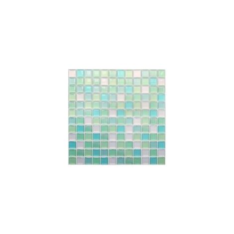 Grüne, selbstklebende Fliesentapete 24x24 cm, Mosaik-Stil, wasserfeste Dekorfolie für Badezimmer- und Küchenfliesen - Crezuo (1/4)