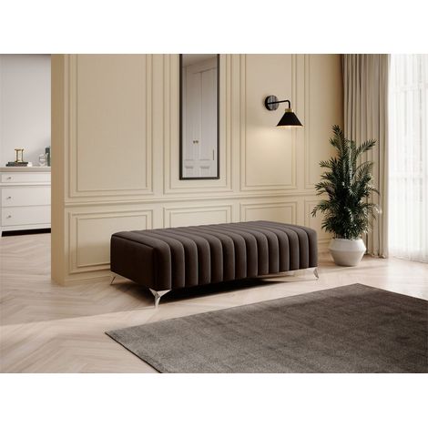 Polsterhocker Designerhocker Hocker ELENI Stoff Monolith Dunkelbraun (1/5)