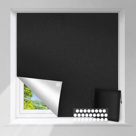 Tende oscuranti senza foratura 150x240 cm, in tessuto termica portatile anti-luce con 20 strisce di Velcro, tagliabile su misura (1/5)