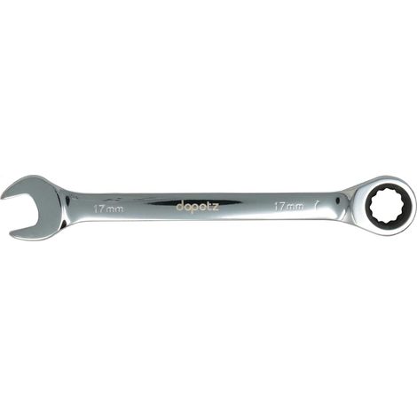 Dapetz ® Fixed Head Ratchet Spanner Ratcheting Combination Wrench Chrome Vanadium Steel Fixed Head Gear Wrench Open End 17mm Spanner Under Narrow Space Condition (1/5)