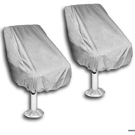 Paquet de 2 housses de siège de bateau, housses de siège de chaise de banc de capitaine de ponton imperméables d'extérieur (1/5)