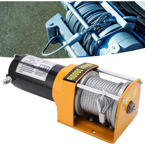 Treuil électrique de rechange pour VTT 3000LB (version rapide) commande filaire 12V adapté aux VTT, UTV et véhicules tout-terrain (en surpoids). (1/5)