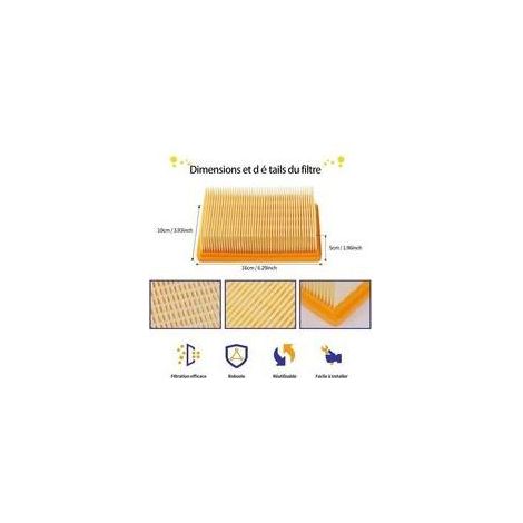 Kit 10 Sacs et 2 Filtres Aspirateur pour Karcher WD4 WD5 WD6 MV4 MV5 MV6 (1/5)