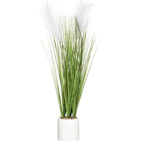 Planta artificial Plumeau - maceta de cemento - H70 cm - Atmosphera créateur d'intérieur