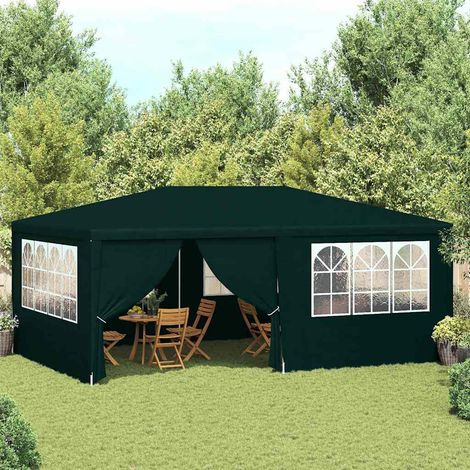 Tente de réception avec parois latérales 4x6 m Vert 90 g/m² (1/5)