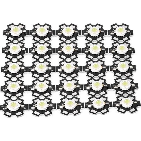 Source de lumière à puce intégrée haute luminosité, ampoule de projecteur à perles LED blanche 10000-15000K, 25 pièces (1/5)