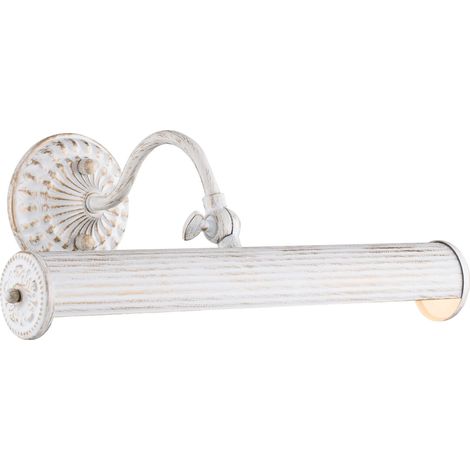 Lampe pour tableau en métal E14 W : 35,9 cm Lampe pour tableau Art Nouveau blanche orientable à 2 lampes