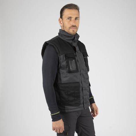 PIATTEC GILET SANS MANCHES DE TRAVAIL 1441 Gris , Noir 3XL (1/5)