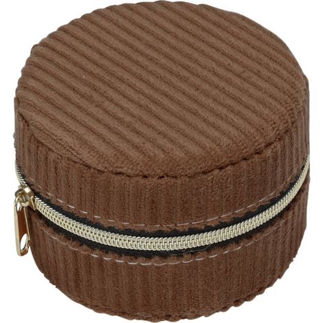Petite boîte à bijoux, velours côtelé, Ø 8 cm (1/2)