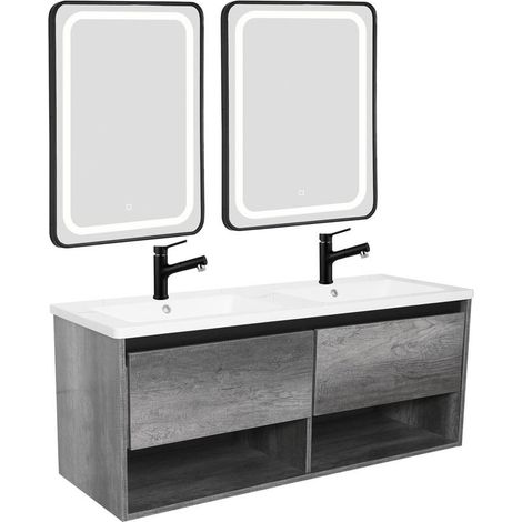 Conjunto lavabo doble SOHO 120x 48x 46cm
