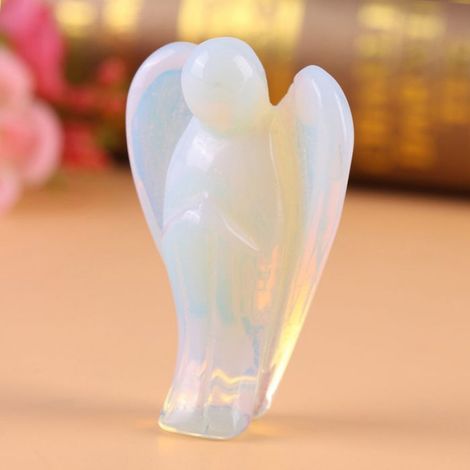 Cristal d’ange opale Magnifique pierre de guérison en cristal opale naturelle en forme d'ange, 1.5 pouces, loisirs modelage (1/4)