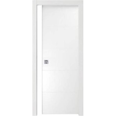 Porte coulissante rayée blanc laqué cm. 210x80
