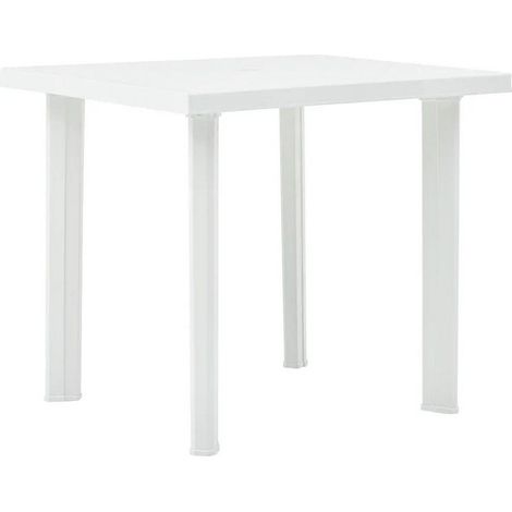 Table de jardin rectangulaire plastique blanc Assoa 80cm (1/2)