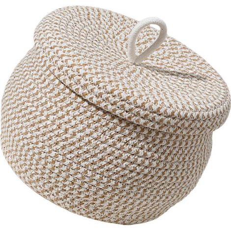 Panier de rangement en coton avec couvercle, pour la maison, la chambre ou la buanderie, adapté aux espaces intérieurs et aux routines quotidiennes.-AquaForge (1/5)