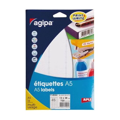 Etiquette adhesive A5 12,8x38 - Étui 720
