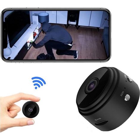 Mini cámara de seguridad 1080P - WiFi para interiores y exteriores - Visión nocturna y control por aplicación - Apta para bebés y mascotas (1/5)