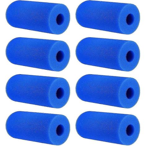Lot de 8 éponges filtrantes en mousse lavables et réutilisables pour cartouche de pompe de piscine Intex type A (1/5)