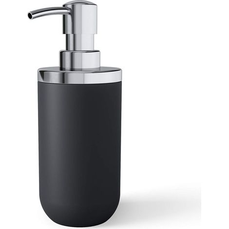 Pompe à Savon, Distributeur en Verre et métal, Chrome/Noir (1/5)