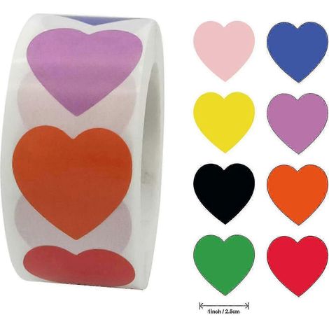 500 étiquettes autocollantes en forme de cœur pour sachets de bonbons, décoration de mariage et de fête 2025